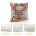 thumbnail image 4 of Qinduosi Pig Pillows Decorative Pillow Case Farm Animal Funny Cute Wearing Throw Pillow Cover Square Cushion Accent Linen Home Inch Pink, 4 of 5