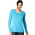 thumbnail image 1 of Hanes Womens Sport Cool DRI Performance Long-Sleeve V-Neck T-Shirt, S, 1 of 4