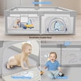 thumbnail image 5 of TEAYINGDE Baby Playpen Large Play Yard Fence for Toddlers,62"x62" Gray Dinosaur, 5 of 7