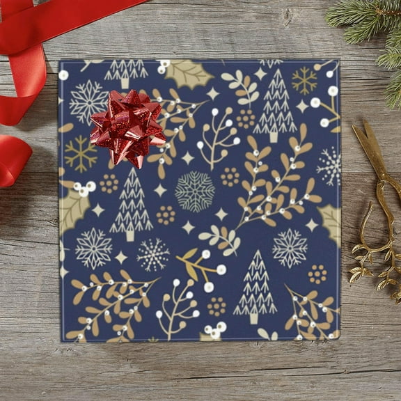 Christmas Wrapping Paper | Premium Holiday Gift Wrap | Gold Leaf 58" x 23" (1–5 Rolls) - 1 Roll