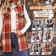 thumbnail image 4 of Cuteduck Womens Sleeveless Plaid Vest Wool Blazer Jackets Cardigan Outerwear Fall Winter Tops, 4 of 9