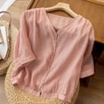 thumbnail image 2 of Summer Blouses for Women 2024 Trendy,Women's Plus Size Cotton Linen Casual Loose Tunic Top Breathable & Comfortable Boho Blouse,Shirts for Women(Size:L), 2 of 5
