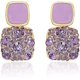 thumbnail image 1 of Purple Drop Earrings for Women Teen Girls Gold Earring Pierced Post Stud Earrings Jewelry Gifts, 1 of 3