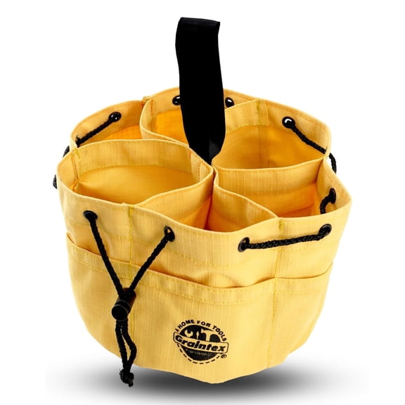 Graintex GB2891 Grab Bag Yellow Color Rip-stop Canvas 18 Pockets Drawstring Closure