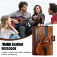 thumbnail image 2 of Vintage Violin Faux Leather Notebook Retro Musician Journal With Musical Note C8y6 Collect For Musicians Notebook Gift Violinist, 2 of 8