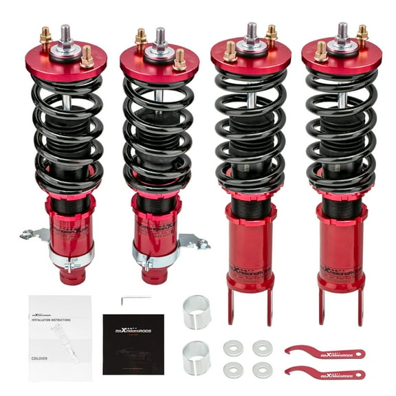Maxpeedingrods Coilover Shock Struts for Honda Civic 1989-2000 CRX Delsol 1993-1997 for Acura Integra fit EK EJ EM EG EX Adjustable Height Suspension Spring Kit