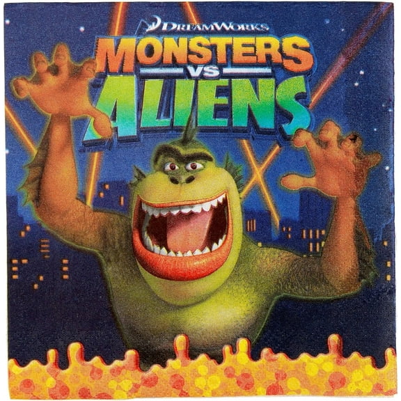 Monsters vs. Aliens Movie Cartoon Kids Birthday Party Paper Luncheon Napkins