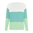 thumbnail image 4 of Atogsazn Womens Knitted Sweater Casual Crew Neck Long Sleeve Pullover Sweatshirt Colorblock Fall Winter Tops Green XXXL Fashion, 4 of 9