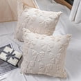 thumbnail image 7 of SANMADROLA Bow Pillow Covers Coquette Room Decor Set of 2 Decorative Cute Girl Vlentine Pillow Covers Spring Soft Pillowcase for Bed Sofa Couch, Fall Christmas Decor, (18x18 Inch, Beige), 7 of 7
