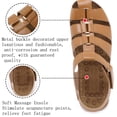 thumbnail image 2 of Ruiatoo Wedge Sandals for Women Closed Toe Comfortable with Massage Function Outdoor Platform Sandals (C801-4, Camel 37), 2 of 5