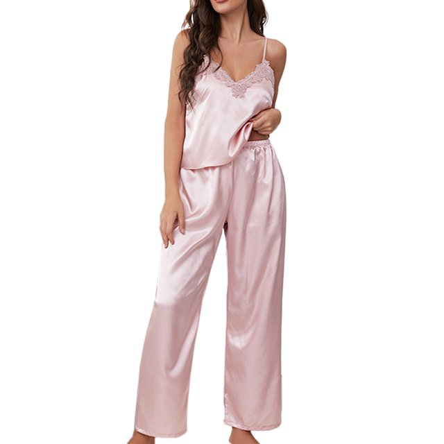 Pijamas a juego Gibobby Pijama de encaje 2023 para mujer Rosa M