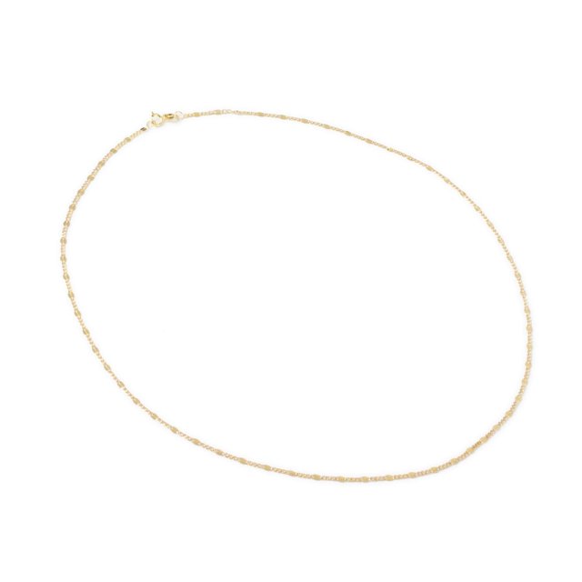 Cadena Martillada Bitono Ametrinaa 2mm Oro Italiano Sólido 10k 50cm