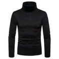 thumbnail image 2 of SWSMCLT Men's Turtleneck Long Sleeve Shirt Soft Cotton Thermal High Neck T Shirt Plain Slim Fit Tshirt Fall Top Fit Work Basic Business Casual Pullover Winter Stretch Muscle Black Medium, 2 of 3
