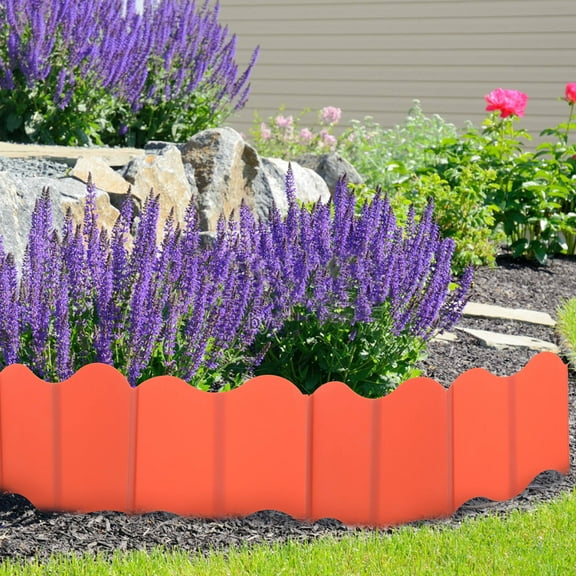 WHAMVOX  20 Pcs Garden Fence Lawn Edging and Landscape Border Cover Bed Baby Red