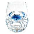 thumbnail image 2 of Artisanal Blue Ringed Ocean Animal Glassware, 2D Ocean Animal Artisan Glassware Collection, Artistic Drinking Glass, Coastal Home Decor Gift for Ocean Lovers (G), 2 of 7