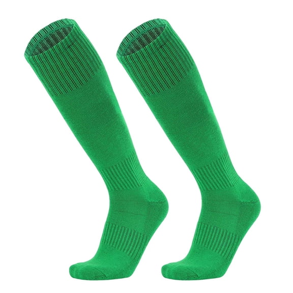Rrxhxhs Knee High Socks for Girls Solid Color Stretchy Breathable Athletic Soccer Socks,Green,6-14 Years