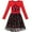 Red, variant on Girls Dress Long Sleeve Cotton Red Flower Christmas Dress 6