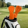 thumbnail image 3 of Yuyamidu Orange Golf Head Covers PU Leather Driver Headcover Fairway Wood Head Cover Hybrid Headcover, Waterproof, 3 of 7