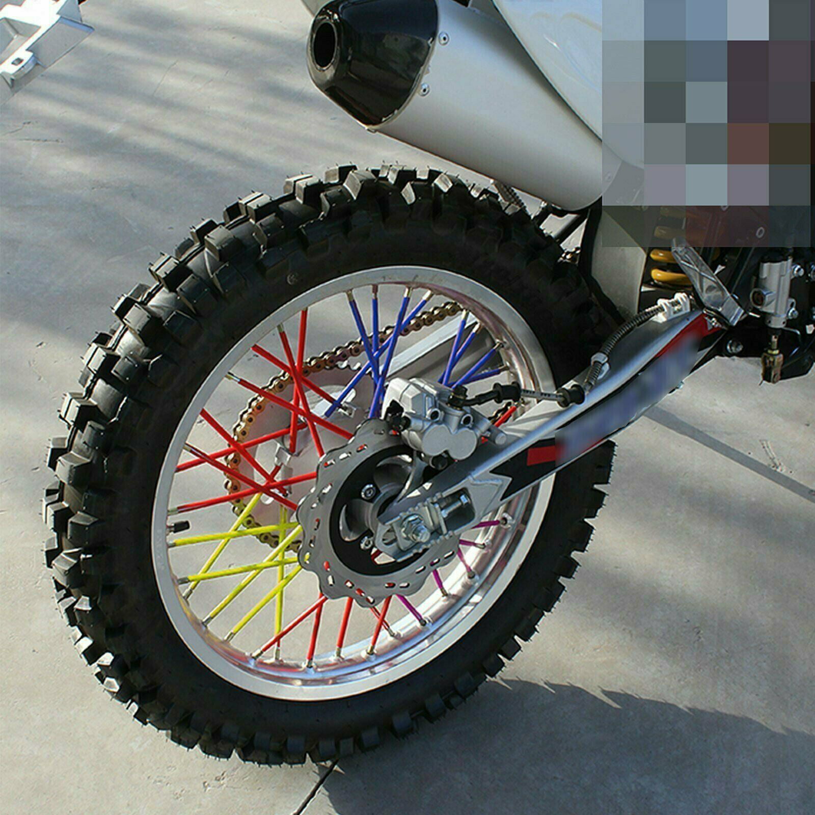 Spoke Skins Motorcycle New Style 72pcs Double Color Wheel Rims Skins Spoke Cover Dirt Bikes copriraggi Moto default blue 