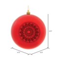 thumbnail image 3 of Vickerman N175503D 4.75 in. Red Shiny Star Brite Ornament Ball - 4 per Bag, 3 of 3