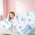 thumbnail image 5 of Erosebridal Sassy Satin Bow Ribbon Twin Bedding for Girls, Romantic Floral Print Bedding Comforter Set, Stars Reversible 7 Pieces, 5 of 6