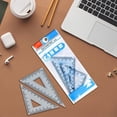thumbnail image 4 of Triangular Ruler Set 45/90 Degree Plastic Drafting Ruler, 2-Pack, Blue, 3.9 Inch, 4 of 9