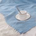 thumbnail image 6 of Decorative Throw Blanket with Fringe for Bed Sofa, 51" x 67", Blue, 6 of 8