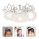 thumbnail image 2 of 3pcs Pearl Beaded Hair Scrunchies Elastic Hair Ties Pearl Crown Hair Tie Girls Ponytail Holders, 2 of 2