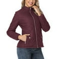 thumbnail image 4 of Usmixi Winter Quilted Jacket for Women Puffer Coat for Women Open Front Zipper Stand Neck Warm Cotton Down Jacket Casual Solid Long Sleeve Pocket Padded Outwear Casual Quilted Jacket, 4 of 7