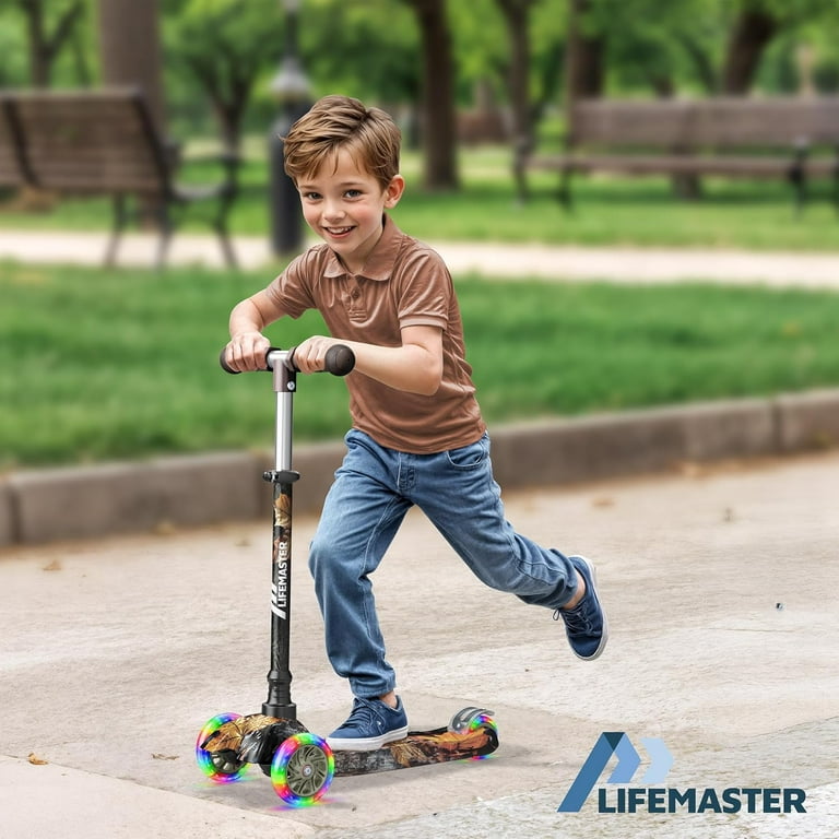 Lifemaster Mini 3-Wheel Kids Scooter with Multi-Color Wheel Lights