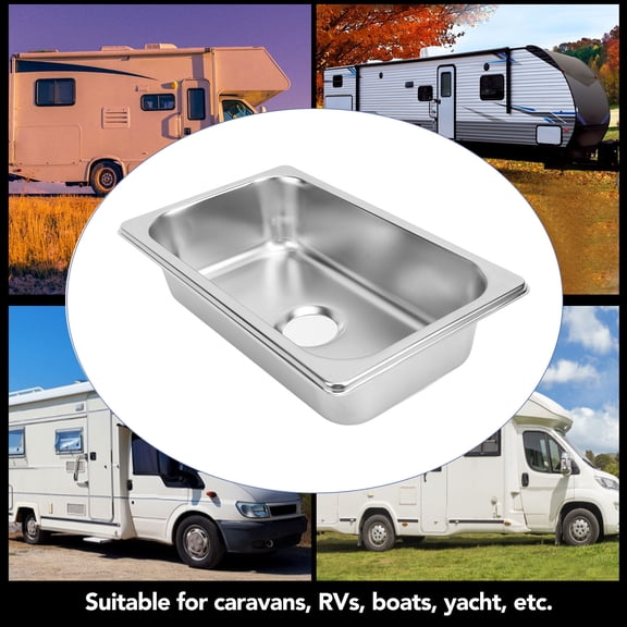 Durable 304 Stainless Steel RV Sink, 26.5cm, 40mm Drain, Ideal For Boats, Yachts  Kitchens