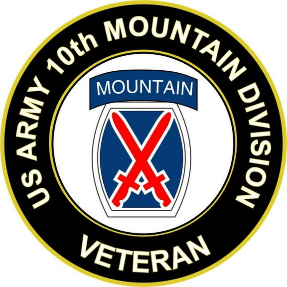 3.8 Inch U.S. Army Veteran 10th Mountain Infantry Division Sticker