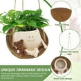 thumbnail image 3 of Swing Face Planter Pot, Hanging Resin Flower Pot for Succulents, Unique Rocking Chair Plant Pot with Drainage Hole, Funny Indoor Outdoor Decorative Planter（5.3×5.1×3.5 inch）, 3 of 10