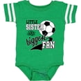thumbnail image 3 of Inktastic Little Sister and Biggest Fan Soccer Player Girls Baby Bodysuit, 3 of 5