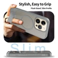 thumbnail image 4 of For iPhone 12 Pro / 12 6.1" Magnetic Phone Case,Compatible with Mag-Safe,Built-in Retractable Kickstand,Military Grade Shockproof Anti-Scratch Ultra Slim Skin Feel Translucent Phone Case,Darkgray, 4 of 7