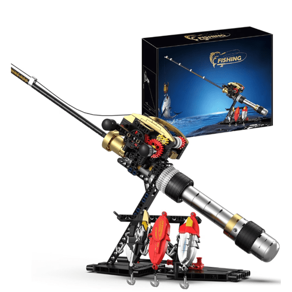 Honchoes Mechanical Fishing Rod Model Building Set Compatible with Lego STEM Toy Decor Gift for Adults Boys 425 Pcs