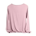Womens V Neck Shirts Soft Modal Cotton Pajama Sleep Tops Long Sleeve