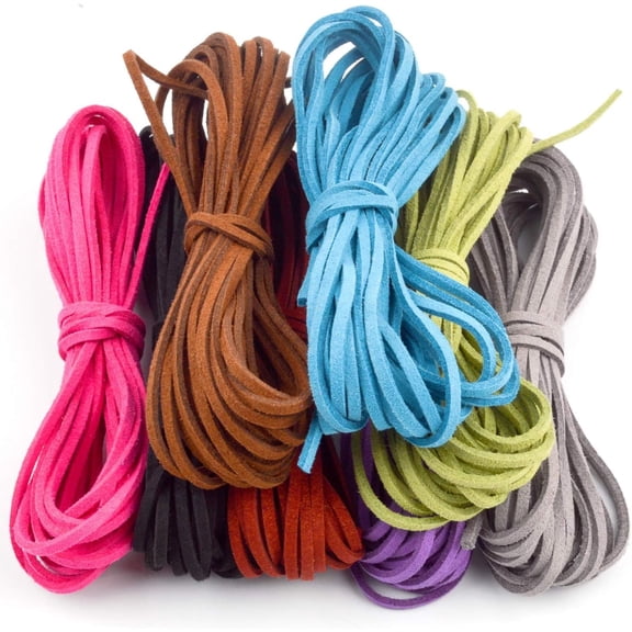 40 Yards 3mm Leather Cord Suede String for Bracelet Necklace Beading Jewelry DIY Handmade Crafts, 8 Colors
