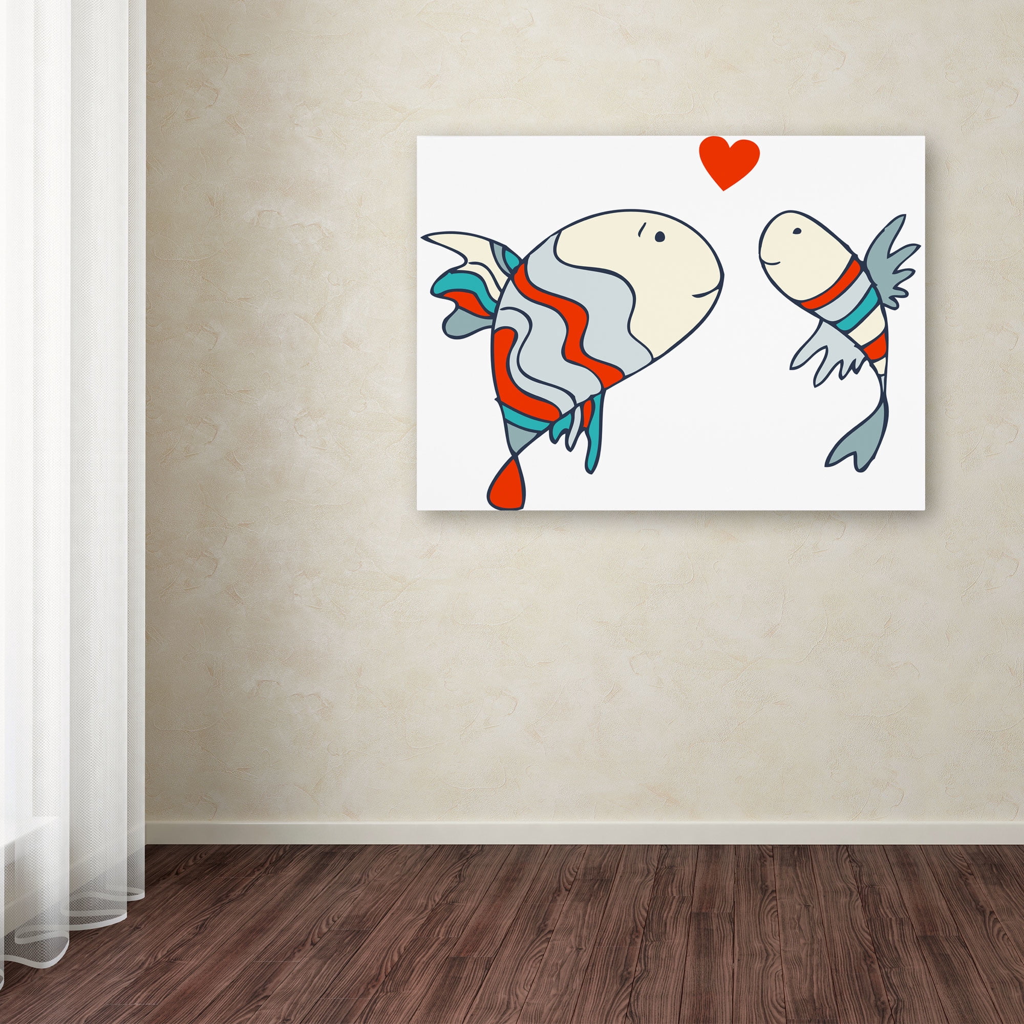 Trademark Fine Art "Two Little Fish" Canvas Art by Carla Martell