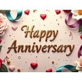 thumbnail image 5 of LUUFILx Anniversary Celebration Backdrop Banner Party Decorations Photography Props Event Background Home Decor Supplies Happy Anniversary Decor, 5 of 9