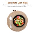 thumbnail image 3 of 2pcs Round placemats Heat Insulated Tableware Mats Table Adornment (Coffee), 3 of 7