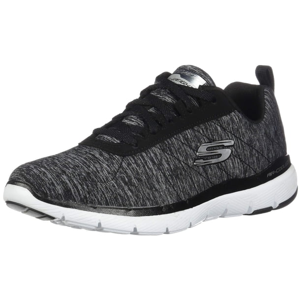 Zapatillas Skechers Flex Appeal 3.0 para Mujer Negro Blanco Talla 7 M US