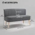 thumbnail image 3 of HOMCOM Upholstered Loveseat Sofa with Wood Legs, Light Grey, 3 of 10