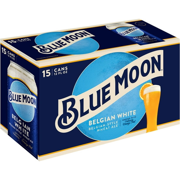 Blue Moon Belgian White Wheat Craft Beer, 15 Pack, 12 fl oz Cans