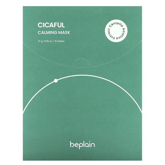 Cicaful Calming Beauty Mask, 10 Sheets, 0.95 oz (27 g) Each, Beplain