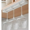 thumbnail image 6 of Wine Glass Holder,Space-Saving Under-Cabinet Glass Rack,No-Drill Hanging Stemware Organizer,Plastic Cup Storage Hanger for Bar and Home Kitchen Organizer,2 Pcs,White, 6 of 7