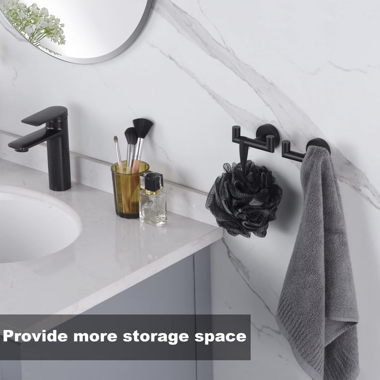 DERIQ Adhesive Hooks SUS304 Stainless Steel Towel Hooks Heavy Duty...