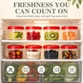 thumbnail image 5 of TINANA Freezer Storage Containers with Lids, 17 oz 6 Pack Twist Top Round Plastic Food Storage Containers, Leak Proof, Microwave Dishwasher Safe, 5 of 6