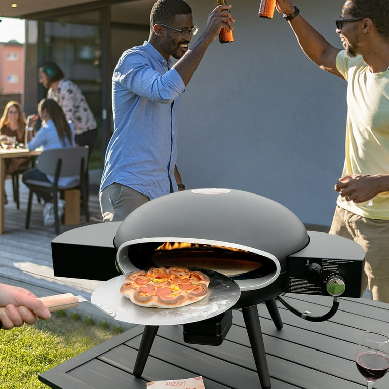 VEVOR Outdoor Pizza Oven, CSA Certified Wood Fired & GAS Pizza Maker, 12 inch Auto Rotatable Stone - Multi Fuel Pizza Grill Fo