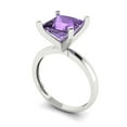 thumbnail image 2 of Solitaire Engagement Ring for Women - 3ct Simulated Alexandrite in 14K White Gold Promise Ring, 2 of 6